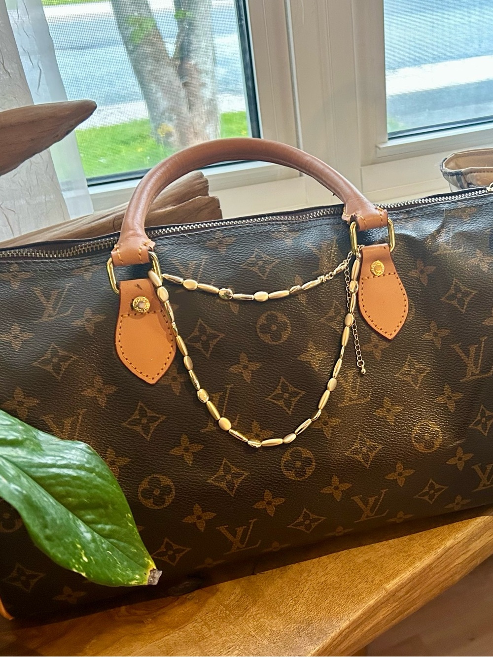 Louis Vuitton Brown Monogram Canvas Speedy Shoulder Bag interpretation